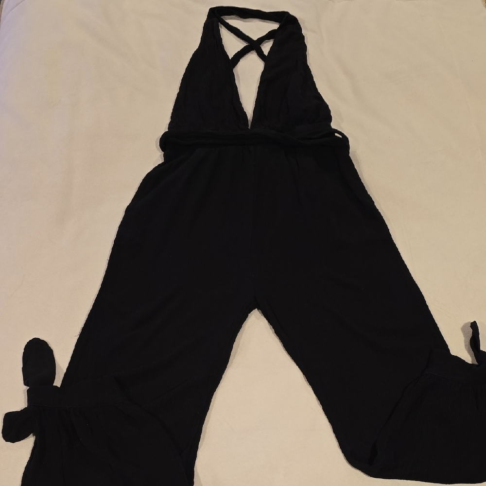 Lulu's Elegant Black Criss-Cross Jumpsuit